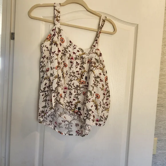 GAP Floral Women's Blouse - White and Multicolor Size L Euc - Picture 3 of 4